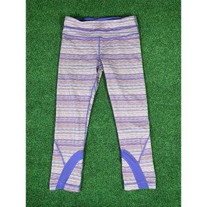 Lululemon Purple Stripe Run Inspire Crop leggings Capri Womens Sz‎ 6